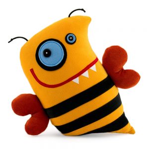 bee handmade soft toy designed by Antalou, Grece