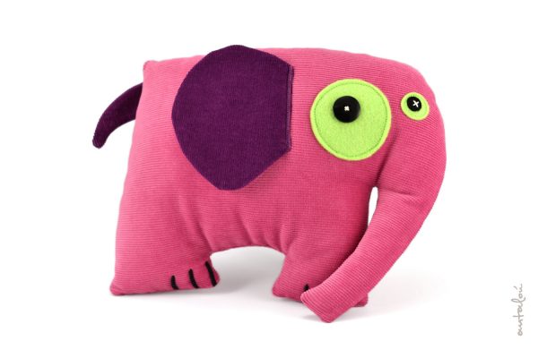 handmade pink elephant soft toy by antalou