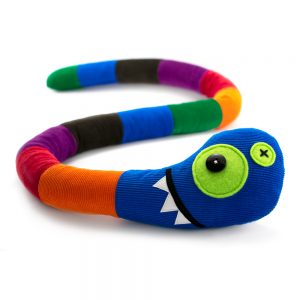 colorful snake blue, soft toy
