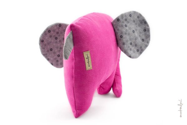 pink elephant - handmade soft toy for babies and kids