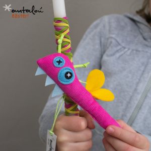handmade easter candle with firefly bug soft toy by antalou