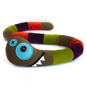 handmade colorful snake soft toy by antalopu