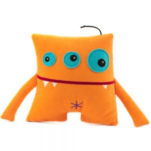 handmade orange alien soft toy by antalou