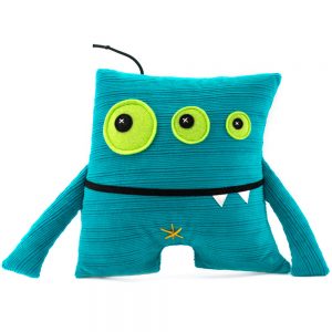 handmade turquoise alien soft toy by antalou