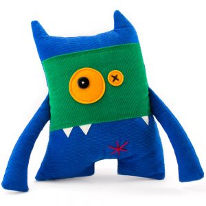 handmade masked monster blue soft toy by antalou