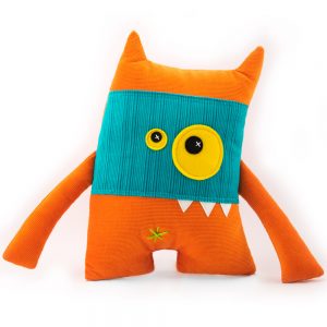 handmade masked monster orange soft toy by antalou