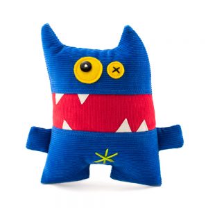 blue shout monster, handmade soft toy by Antalou