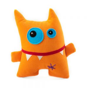orange monster, handmade soft toy by Antalou