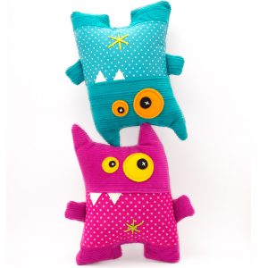 little monsters with dots handmade soft toy by antalou